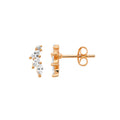 Marquise Curve Sparkle Stud Earrings