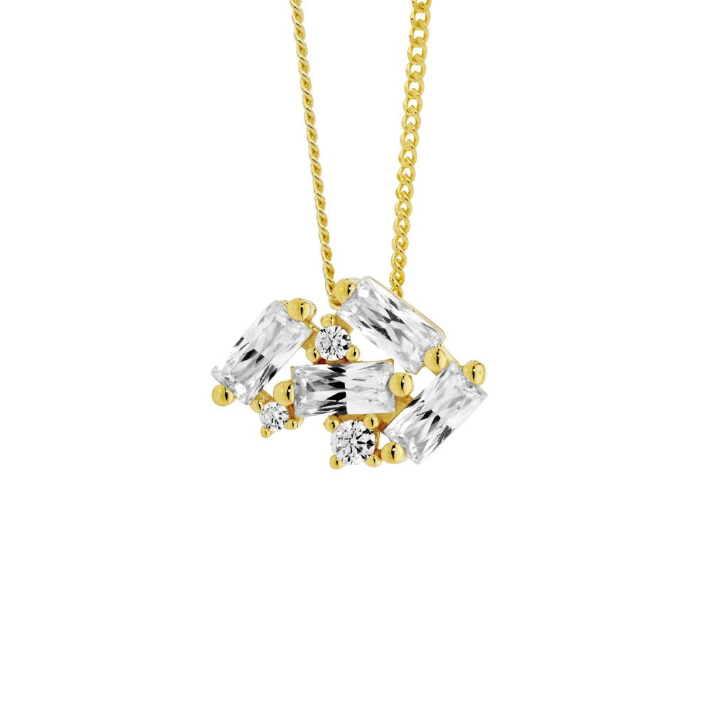 Baguette Cluster Necklace