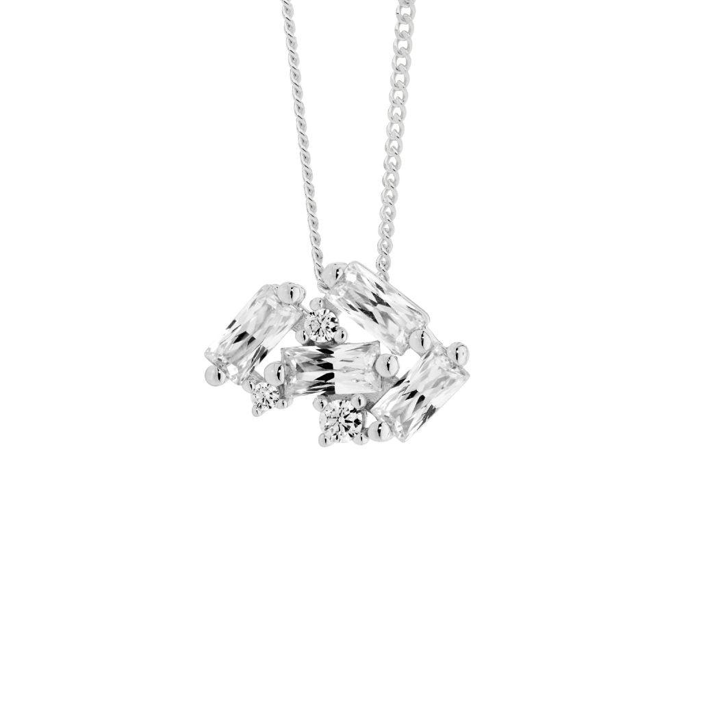 Baguette Cluster Necklace