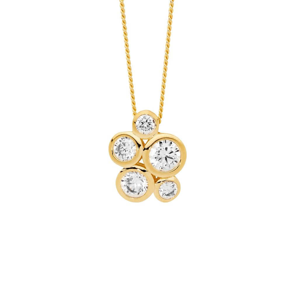 Bezel Cluster Necklace