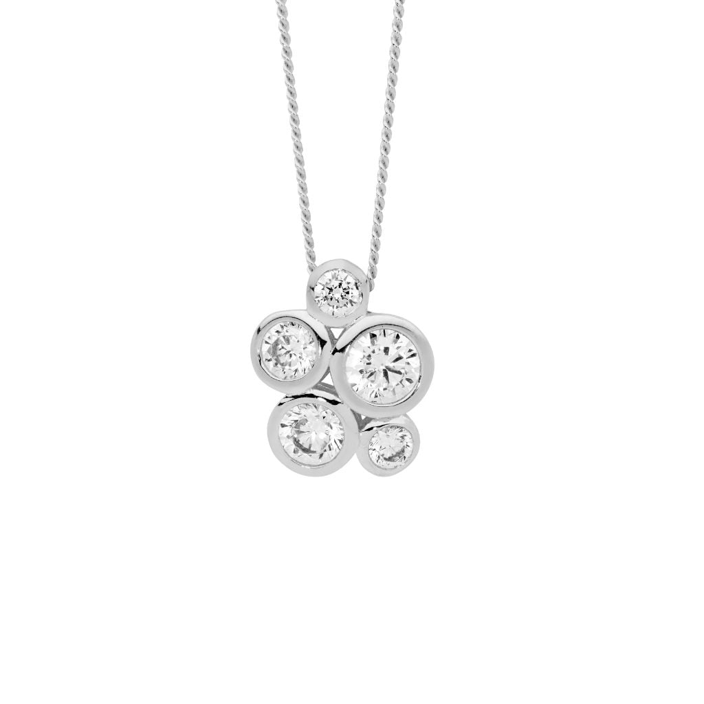 Bezel Cluster Necklace